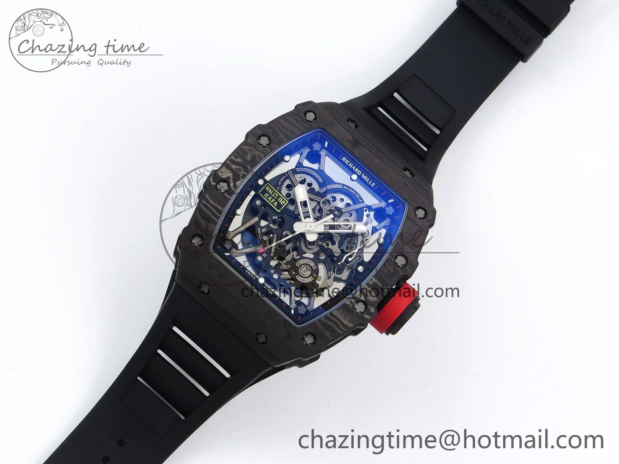 Original RM035-02 NTPT ZF 1:1 Best Edition Skeleton Dial on Black Rubber Strap RMAL1 Super Clone V 9285