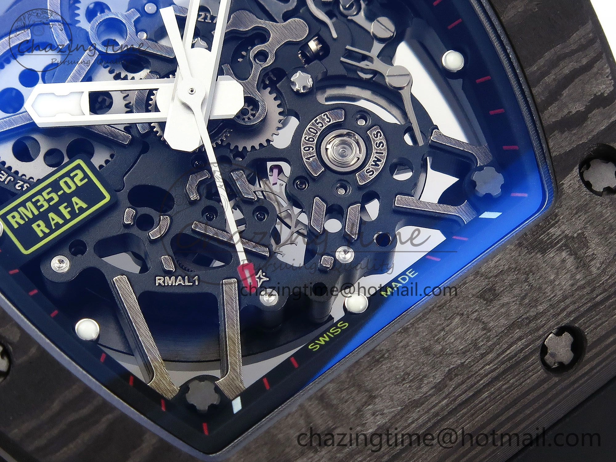 Original RM035-02 NTPT ZF 1:1 Best Edition Skeleton Dial on Black Rubber Strap RMAL1 Super Clone V 9285