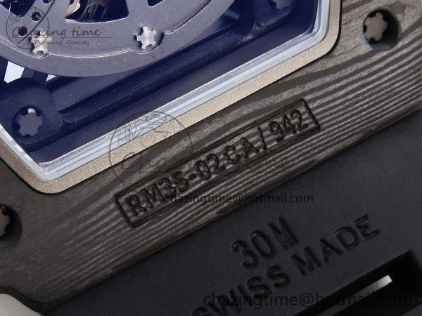 Original RM035-02 NTPT ZF 1:1 Best Edition Skeleton Dial on Black Rubber Strap RMAL1 Super Clone V 9285