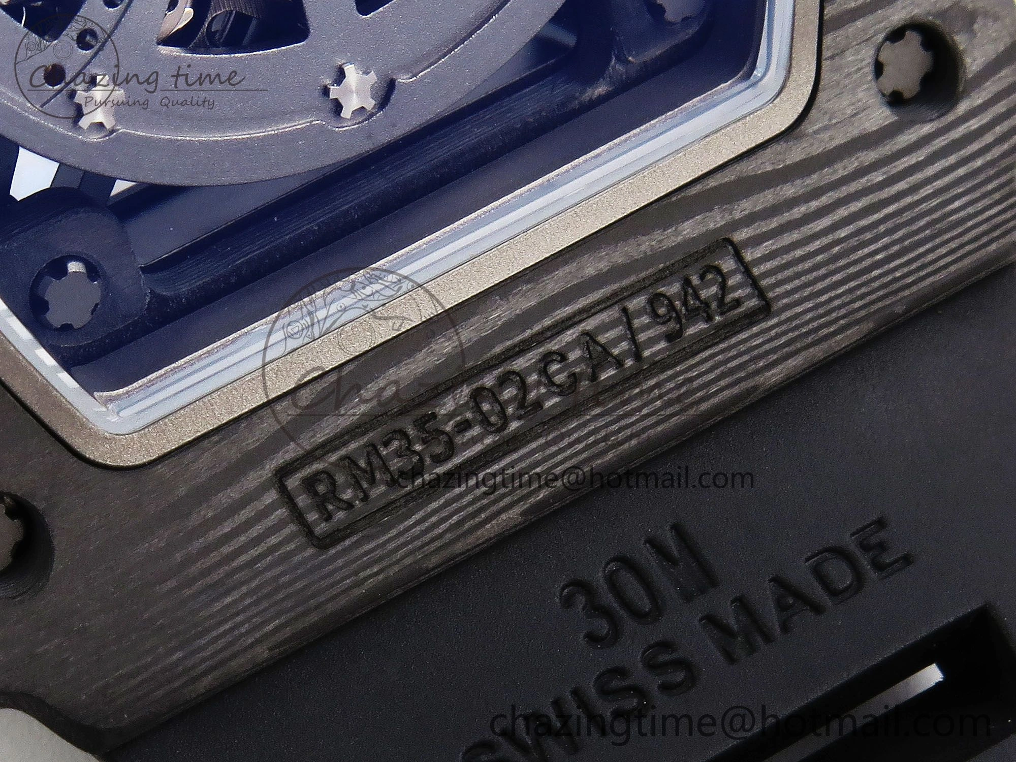 Original RM035-02 NTPT ZF 1:1 Best Edition Skeleton Dial on Black Rubber Strap RMAL1 Super Clone V 9285