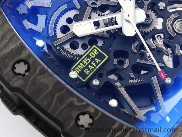 RM035-02 NTPT ZF 1:1 Best Edition Skeleton Dial on Red Rubber Strap RMAL1 Super Clone V Supportive 9283