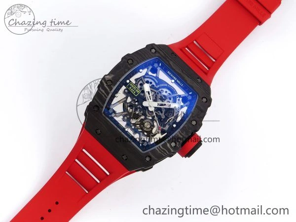 RM035-02 NTPT ZF 1:1 Best Edition Skeleton Dial on Red Rubber Strap RMAL1 Super Clone V Supportive 9283