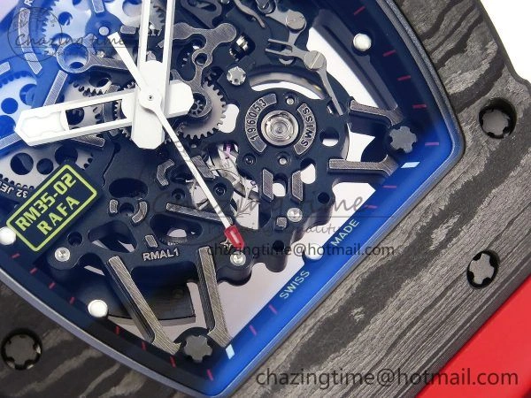 RM035-02 NTPT ZF 1:1 Best Edition Skeleton Dial on Red Rubber Strap RMAL1 Super Clone V Supportive 9283