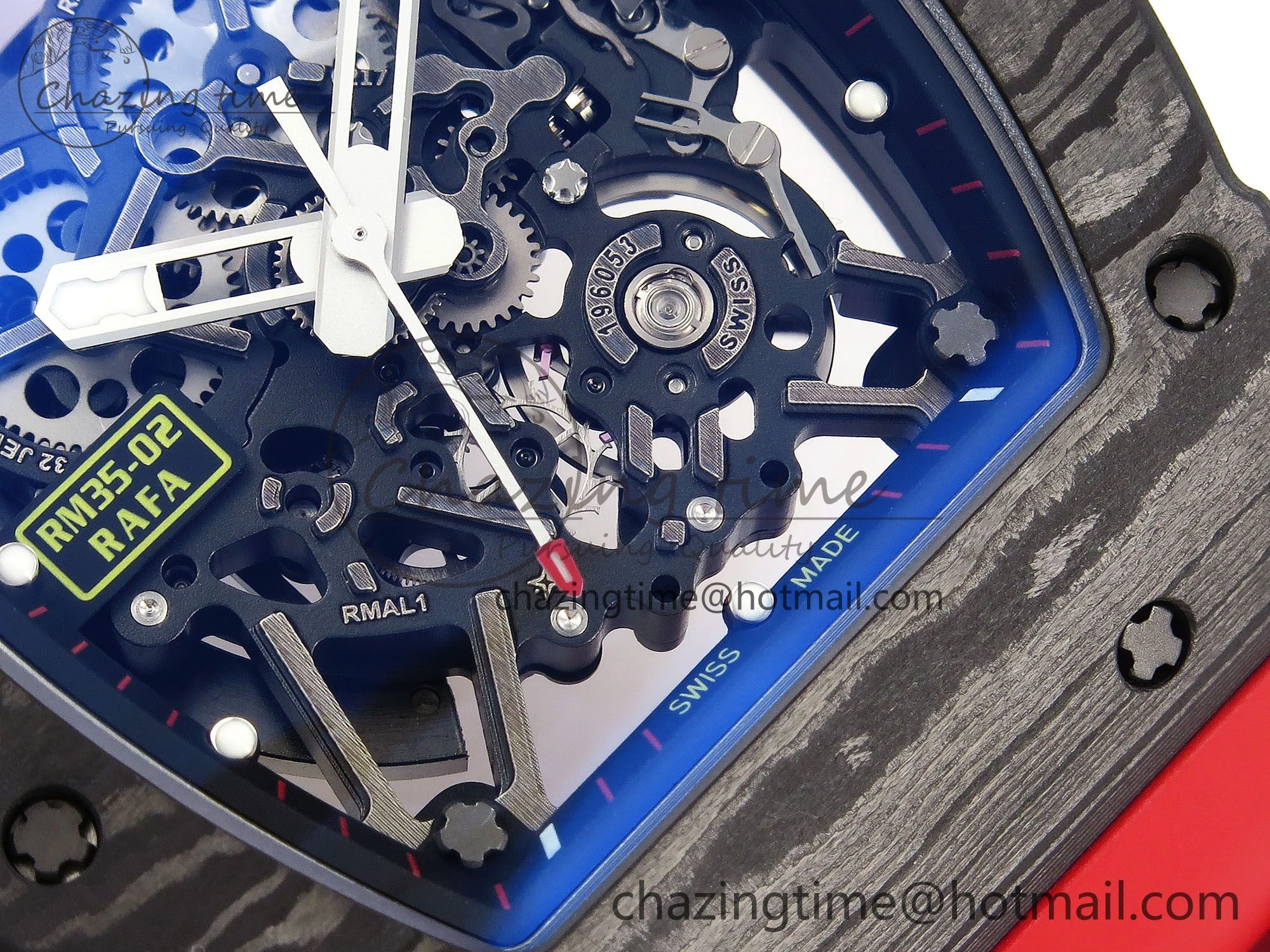 RM035-02 NTPT ZF 1:1 Best Edition Skeleton Dial on Red Rubber Strap RMAL1 Super Clone V Supportive 9283