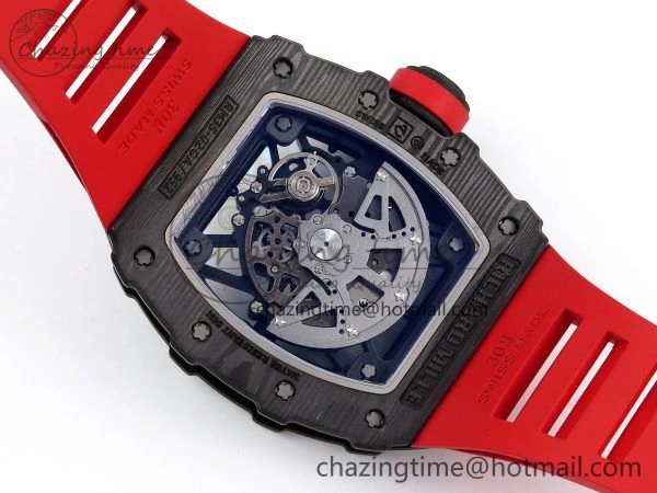 RM035-02 NTPT ZF 1:1 Best Edition Skeleton Dial on Red Rubber Strap RMAL1 Super Clone V Supportive 9283