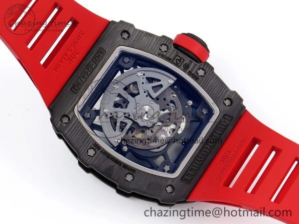 RM035-02 NTPT ZF 1:1 Best Edition Skeleton Dial on Red Rubber Strap RMAL1 Super Clone V Supportive 9283