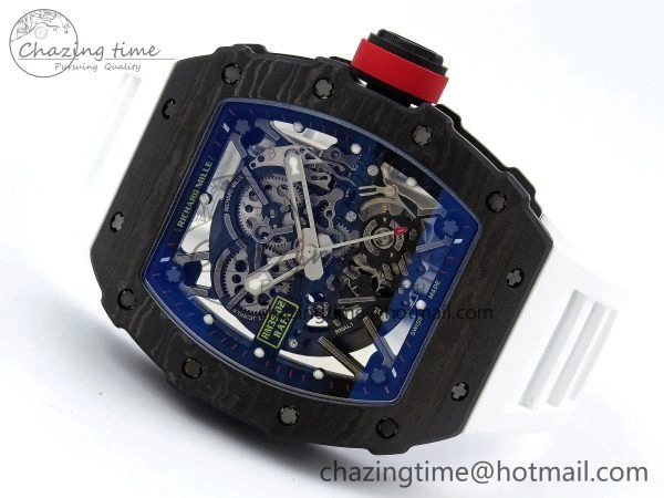 Timeless RM035-02 NTPT ZF 1:1 Best Edition Skeleton Dial on White Rubber Strap RMAL1 Super Clone V 9284