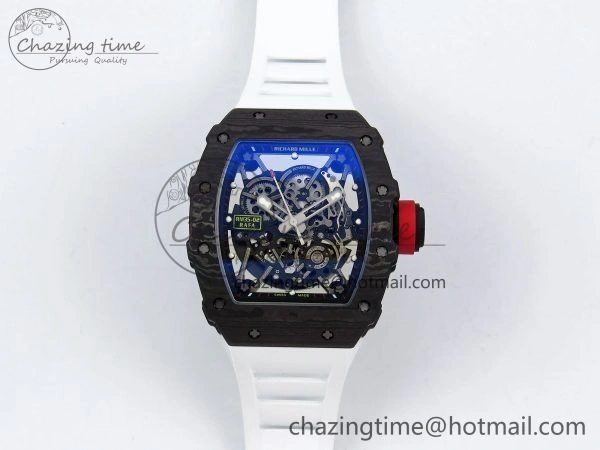 Timeless RM035-02 NTPT ZF 1:1 Best Edition Skeleton Dial on White Rubber Strap RMAL1 Super Clone V 9284