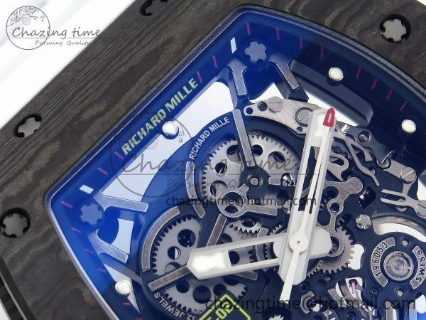 Timeless RM035-02 NTPT ZF 1:1 Best Edition Skeleton Dial on White Rubber Strap RMAL1 Super Clone V 9284