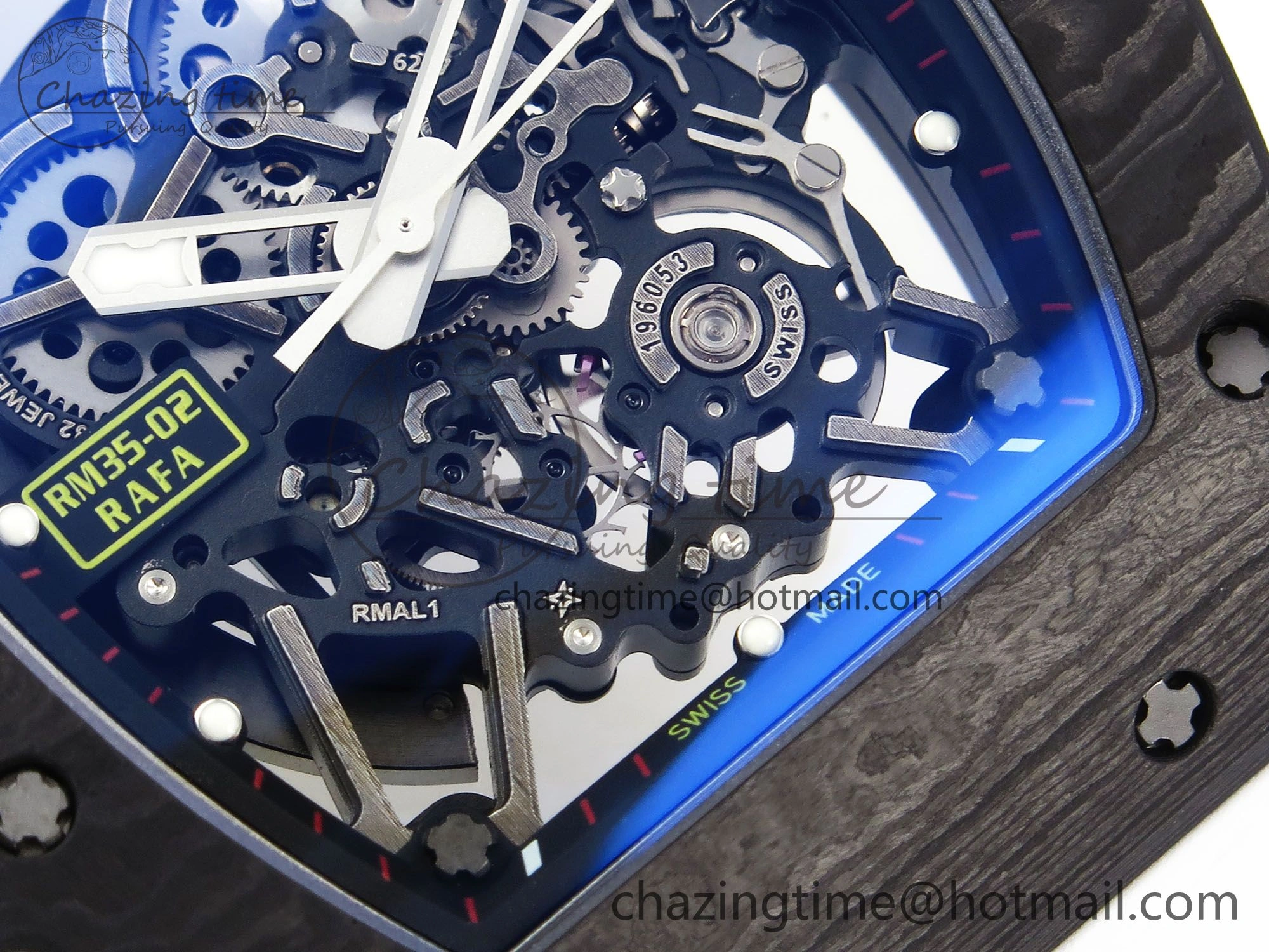 Timeless RM035-02 NTPT ZF 1:1 Best Edition Skeleton Dial on White Rubber Strap RMAL1 Super Clone V 9284