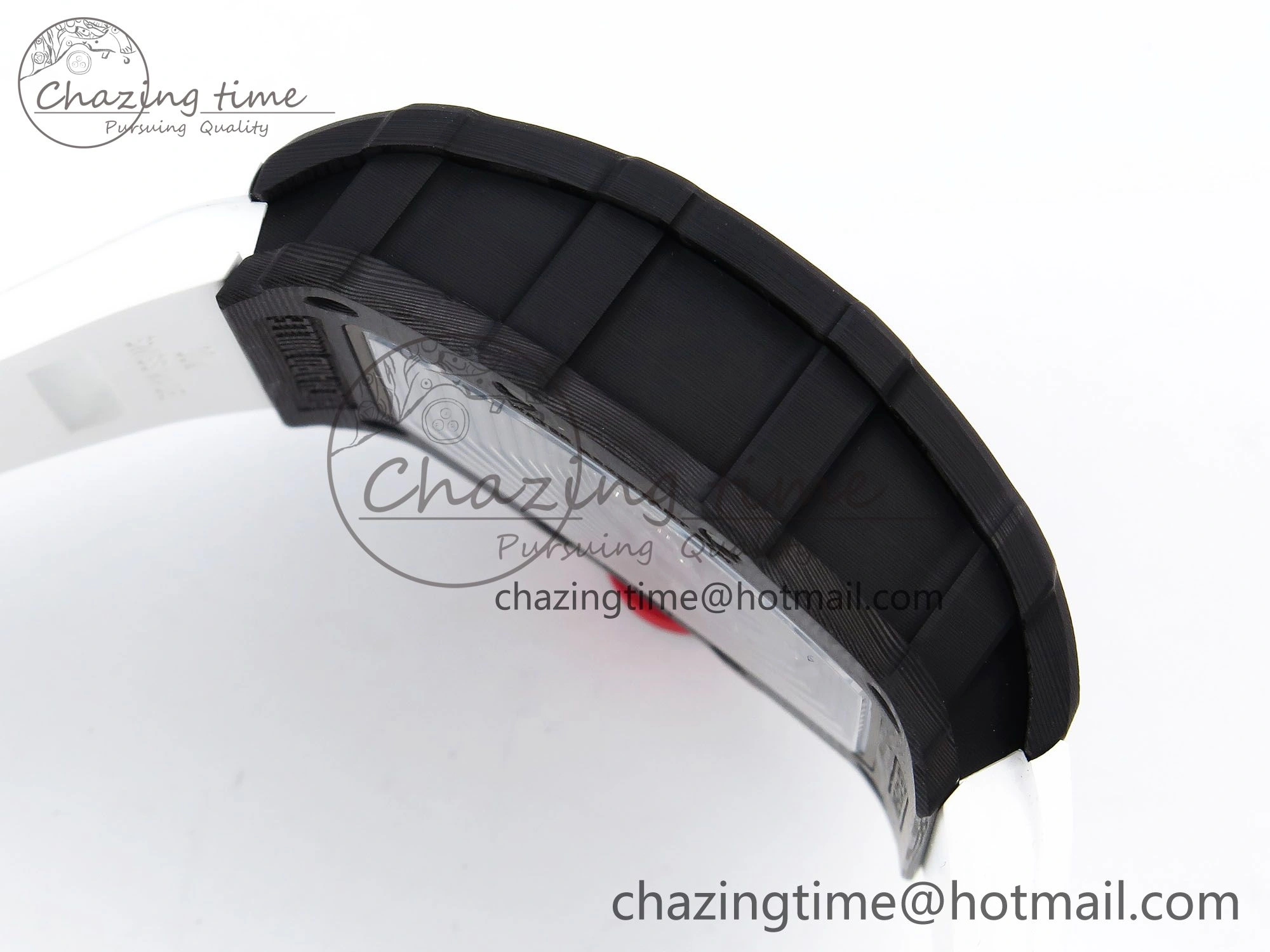 Timeless RM035-02 NTPT ZF 1:1 Best Edition Skeleton Dial on White Rubber Strap RMAL1 Super Clone V 9284