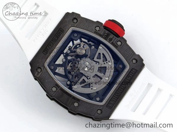 Timeless RM035-02 NTPT ZF 1:1 Best Edition Skeleton Dial on White Rubber Strap RMAL1 Super Clone V 9284