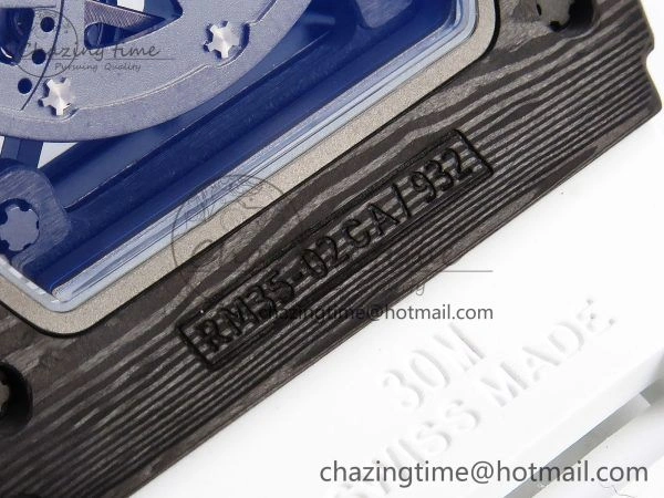 Timeless RM035-02 NTPT ZF 1:1 Best Edition Skeleton Dial on White Rubber Strap RMAL1 Super Clone V 9284
