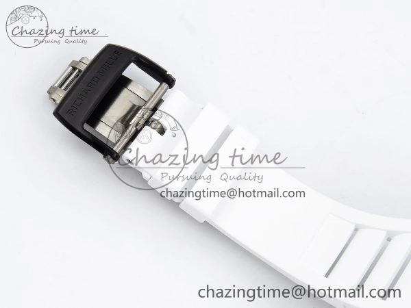 Timeless RM035-02 NTPT ZF 1:1 Best Edition Skeleton Dial on White Rubber Strap RMAL1 Super Clone V 9284