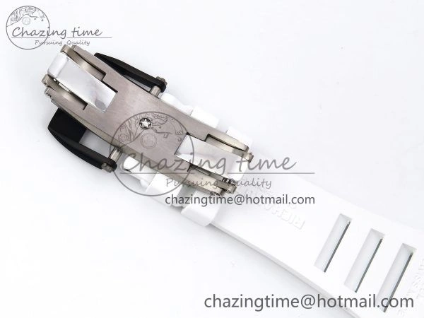 Timeless RM035-02 NTPT ZF 1:1 Best Edition Skeleton Dial on White Rubber Strap RMAL1 Super Clone V 9284