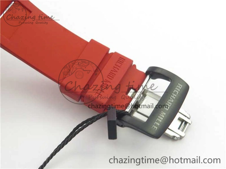 Breathable RM035-02 New Forge Carbon Pattern ‘Z’ Maker Best Edition Skeleton Dial on Red Rubber Strap MIYOTA 9457