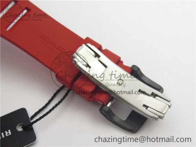 Breathable RM035-02 New Forge Carbon Pattern ‘Z’ Maker Best Edition Skeleton Dial on Red Rubber Strap MIYOTA 9457