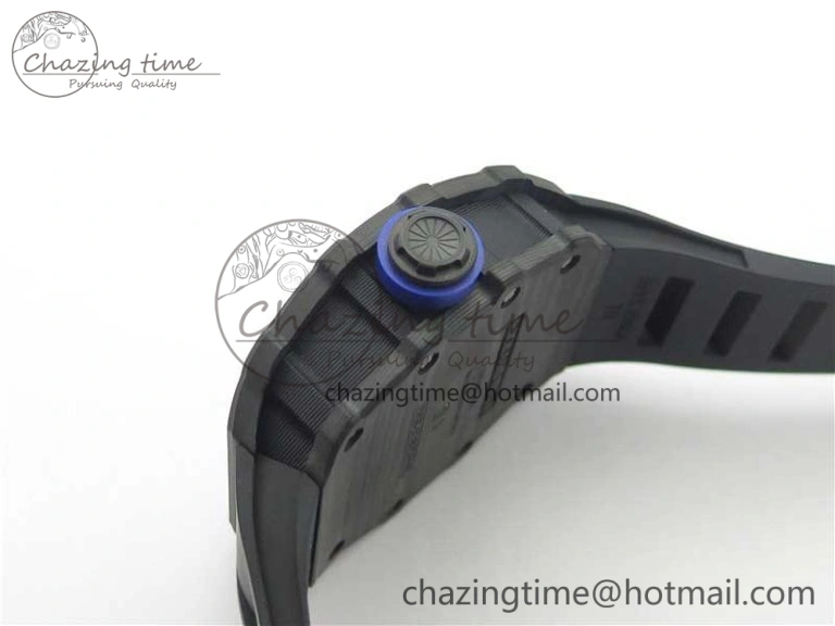 Packable RM035-02 PSG KVF Best Edition Solid Caseback Skeleton Dial Blue on Black Rubber Strap MIYOTA8215 V 9444