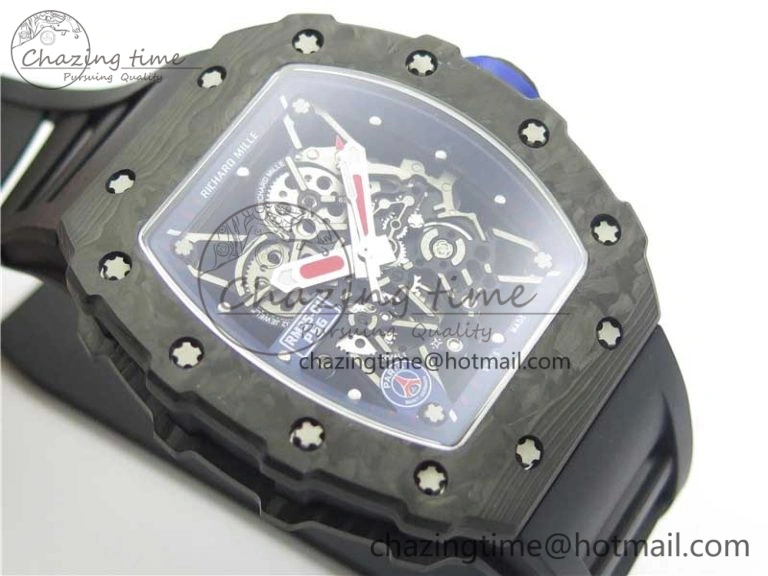 Packable RM035-02 PSG KVF Best Edition Solid Caseback Skeleton Dial Blue on Black Rubber Strap MIYOTA8215 V 9444
