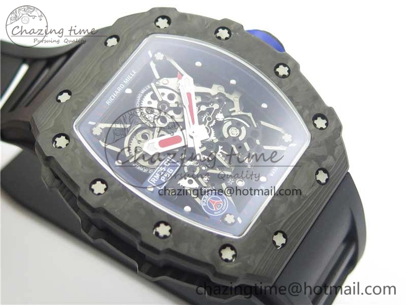 Packable RM035-02 PSG KVF Best Edition Solid Caseback Skeleton Dial Blue on Black Rubber Strap MIYOTA8215 V 9444