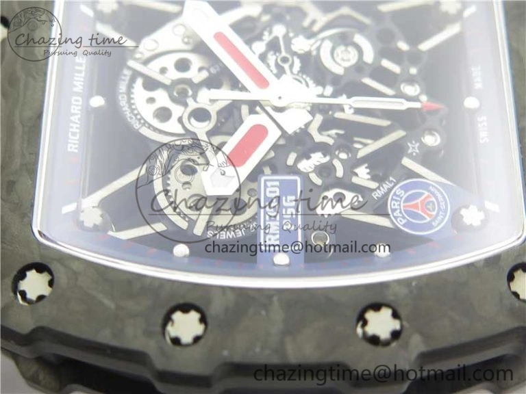 Packable RM035-02 PSG KVF Best Edition Solid Caseback Skeleton Dial Blue on Black Rubber Strap MIYOTA8215 V 9444
