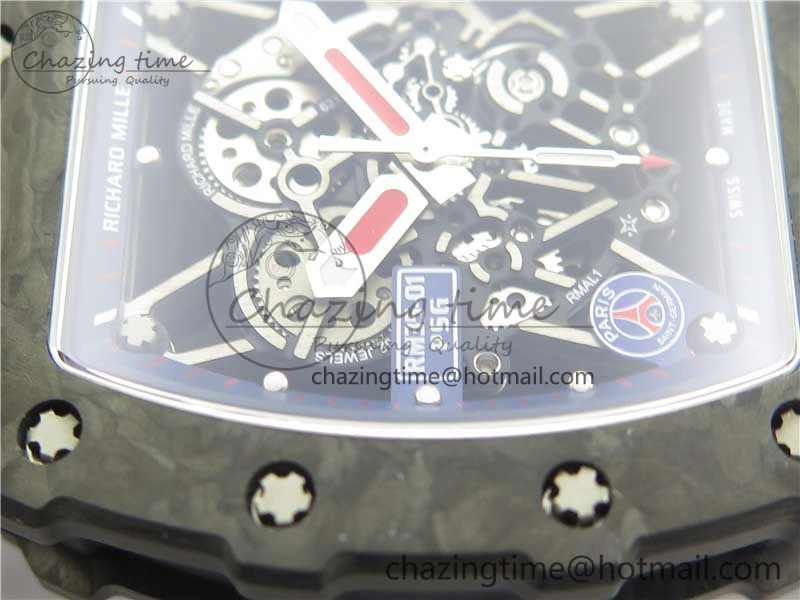 Packable RM035-02 PSG KVF Best Edition Solid Caseback Skeleton Dial Blue on Black Rubber Strap MIYOTA8215 V 9444