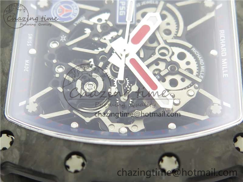 Packable RM035-02 PSG KVF Best Edition Solid Caseback Skeleton Dial Blue on Black Rubber Strap MIYOTA8215 V 9444