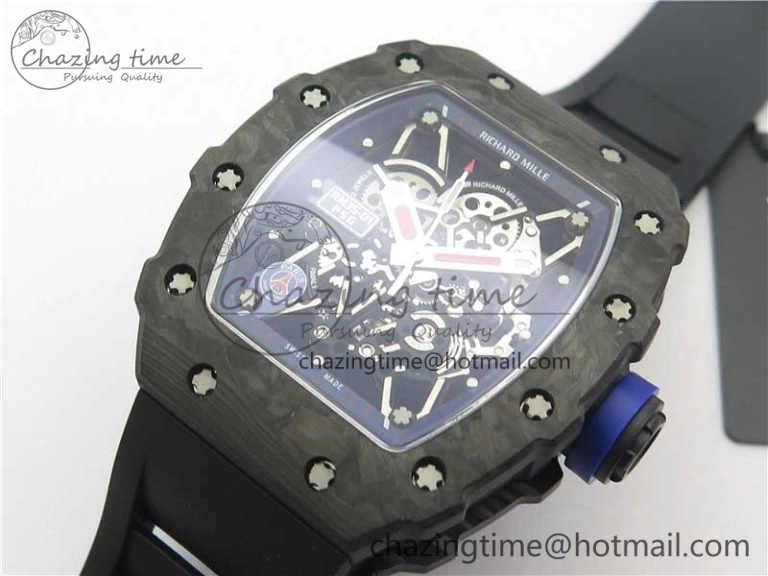 Packable RM035-02 PSG KVF Best Edition Solid Caseback Skeleton Dial Blue on Black Rubber Strap MIYOTA8215 V 9444