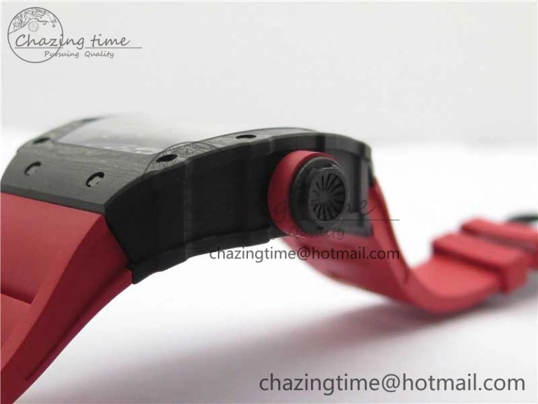 Practical RM035-02 REAL NTPT ZF X ABD UPGRADED 1:1 BEST EDITION SKELETON DIAL ON RED RUBBER STRAP NH05A V 9417