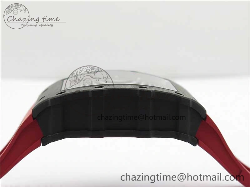 Practical RM035-02 REAL NTPT ZF X ABD UPGRADED 1:1 BEST EDITION SKELETON DIAL ON RED RUBBER STRAP NH05A V 9417