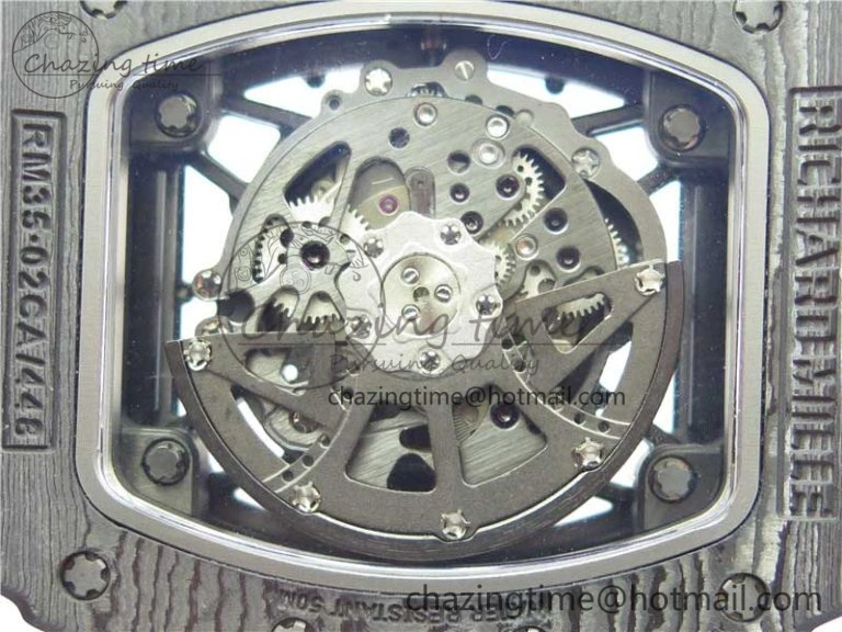 Practical RM035-02 REAL NTPT ZF X ABD UPGRADED 1:1 BEST EDITION SKELETON DIAL ON RED RUBBER STRAP NH05A V 9417