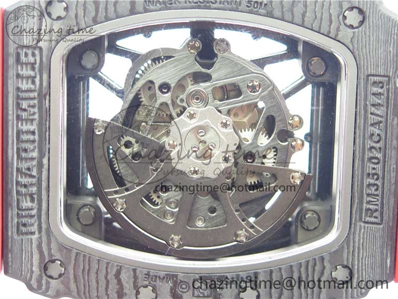 Practical RM035-02 REAL NTPT ZF X ABD UPGRADED 1:1 BEST EDITION SKELETON DIAL ON RED RUBBER STRAP NH05A V 9417