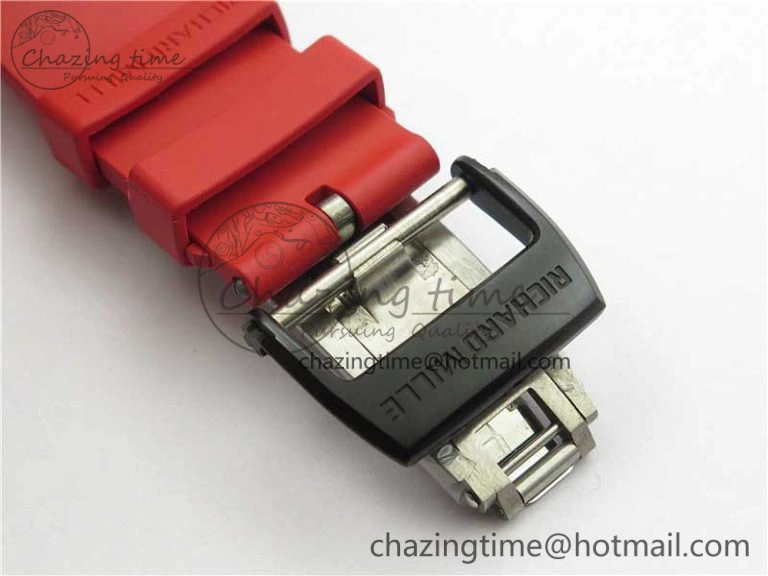 Practical RM035-02 REAL NTPT ZF X ABD UPGRADED 1:1 BEST EDITION SKELETON DIAL ON RED RUBBER STRAP NH05A V 9417