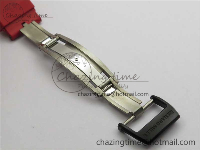 Practical RM035-02 REAL NTPT ZF X ABD UPGRADED 1:1 BEST EDITION SKELETON DIAL ON RED RUBBER STRAP NH05A V 9417
