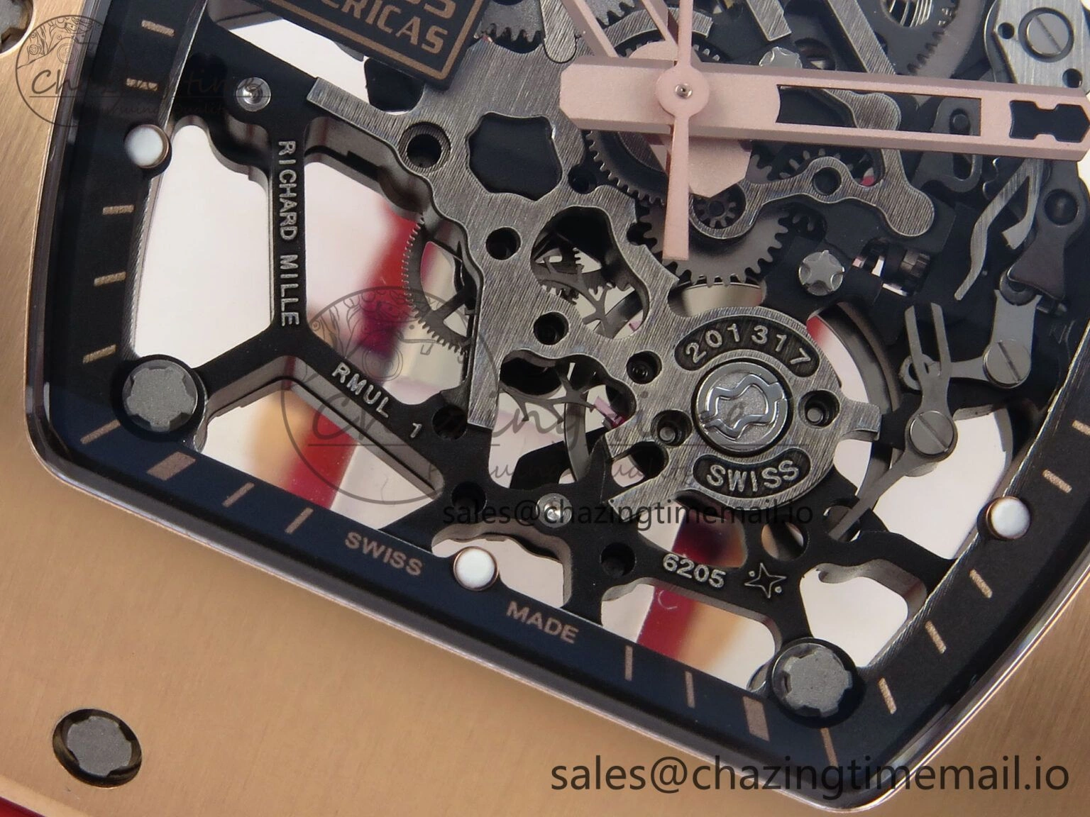 Sleek RM035-02 RG KVF 1:1 Best Edition Skeleton Dial on Red Rubber Strap Clone RMUL 9184