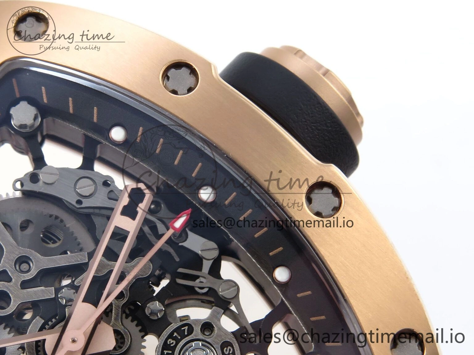 Sleek RM035-02 RG KVF 1:1 Best Edition Skeleton Dial on Red Rubber Strap Clone RMUL 9184
