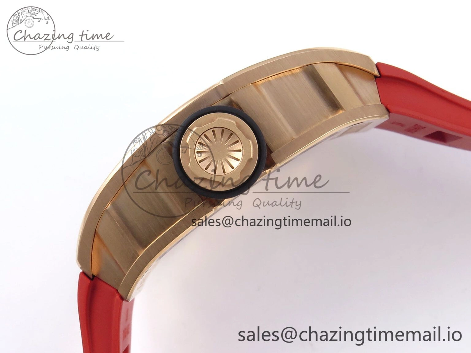 Sleek RM035-02 RG KVF 1:1 Best Edition Skeleton Dial on Red Rubber Strap Clone RMUL 9184