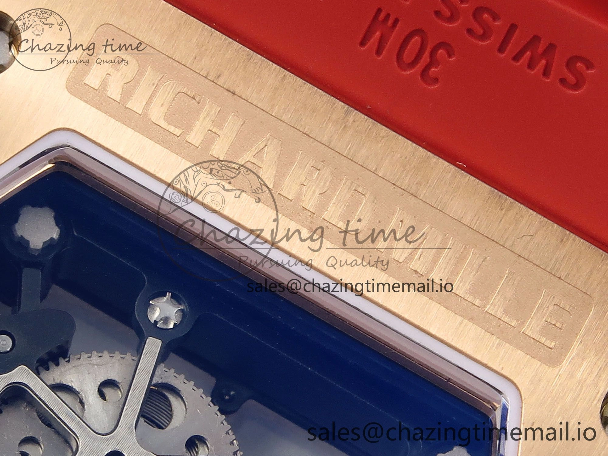 Sleek RM035-02 RG KVF 1:1 Best Edition Skeleton Dial on Red Rubber Strap Clone RMUL 9184