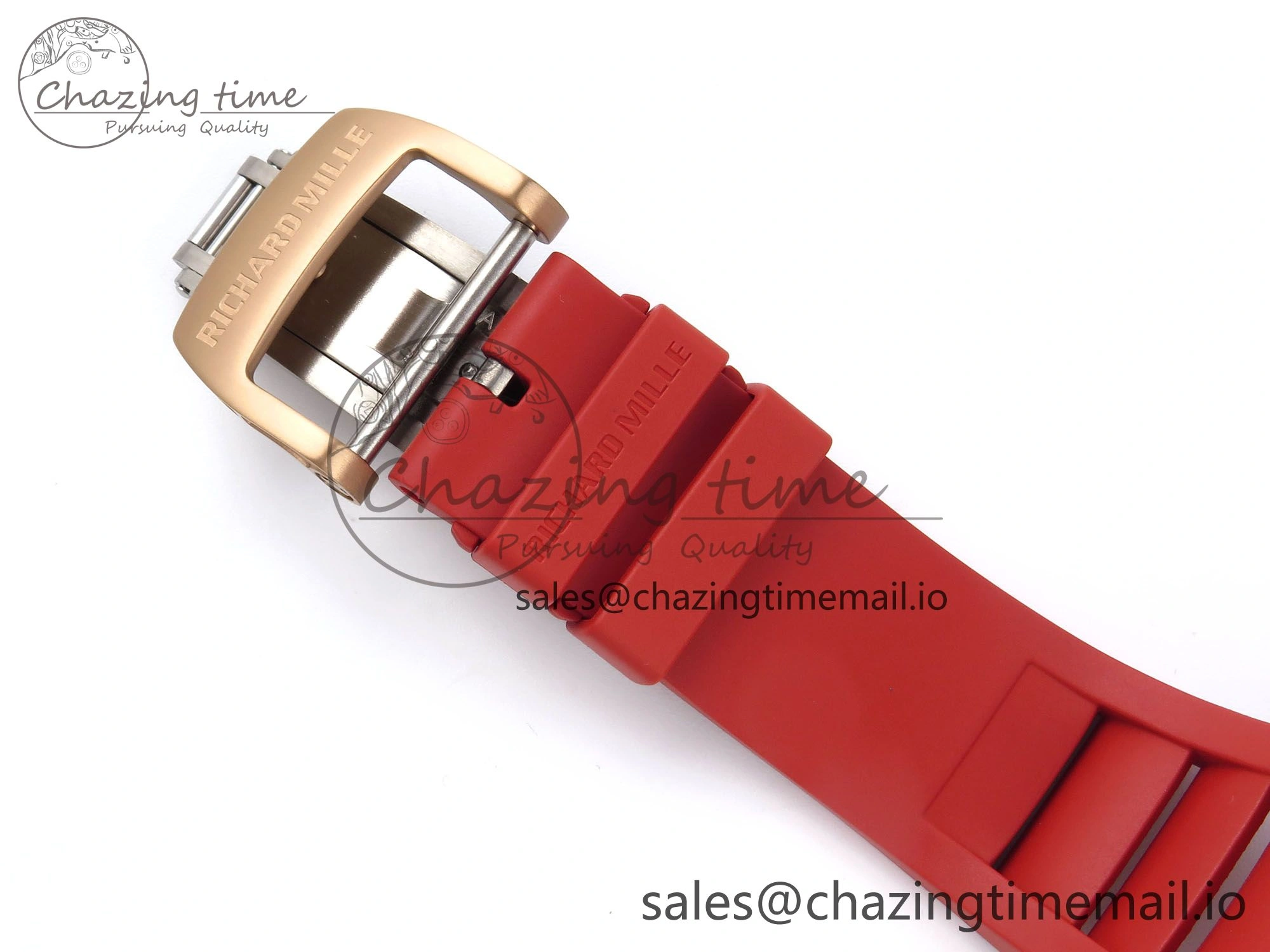 Sleek RM035-02 RG KVF 1:1 Best Edition Skeleton Dial on Red Rubber Strap Clone RMUL 9184