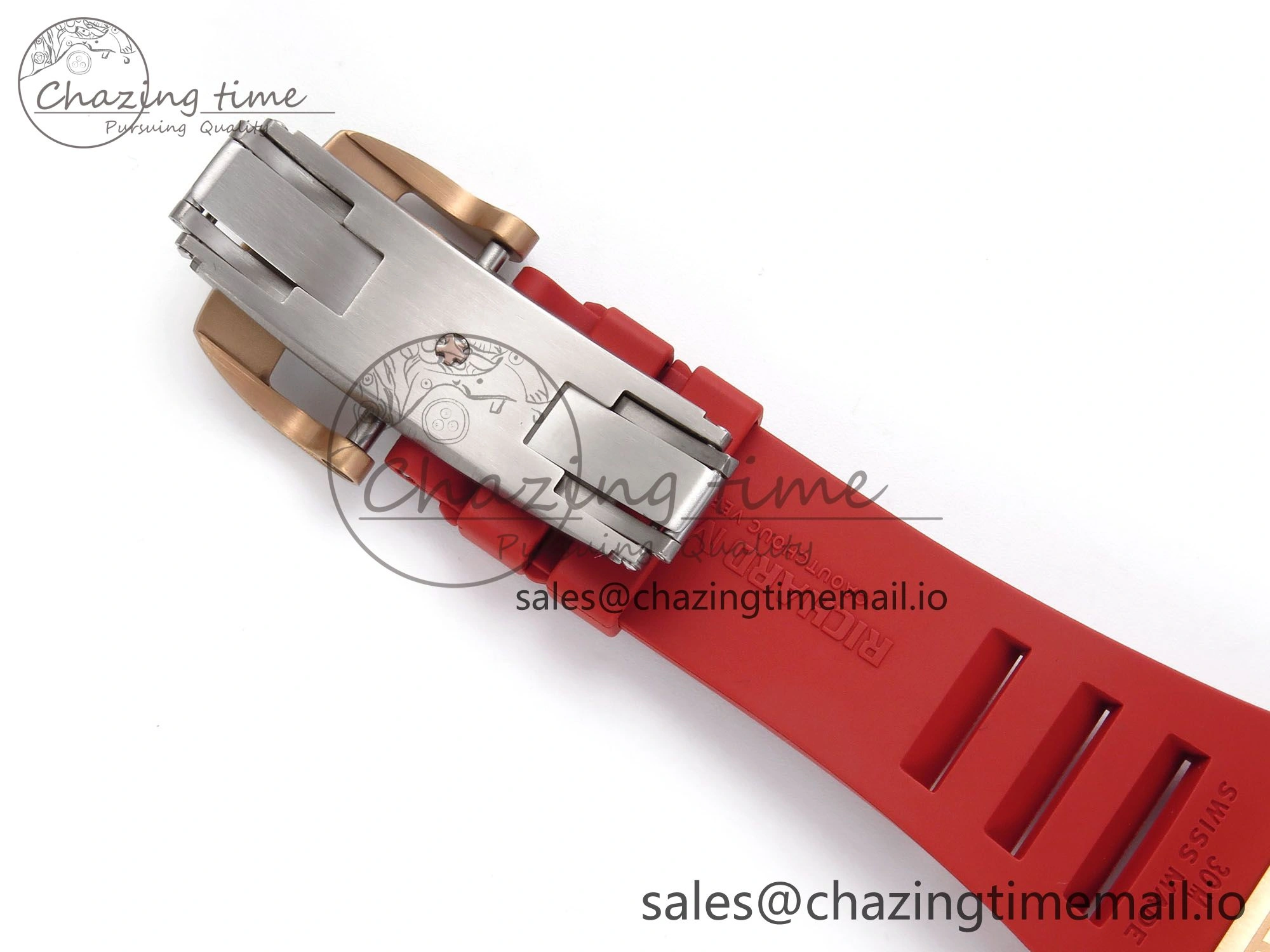 Sleek RM035-02 RG KVF 1:1 Best Edition Skeleton Dial on Red Rubber Strap Clone RMUL 9184