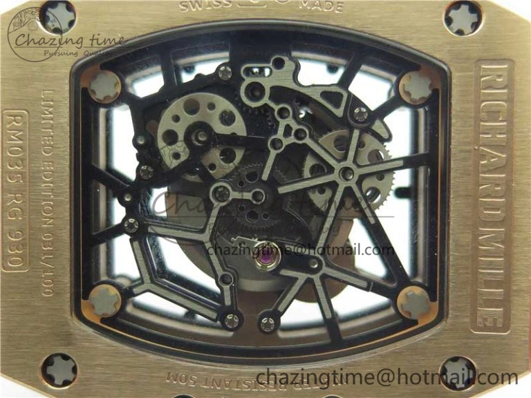 RM035-02 RG KVF Best Edition Skeleton Dial Black on Orange Rubber Strap MIYOTA SmartChoice 9453