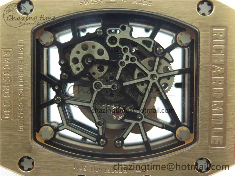 RM035-02 RG KVF Best Edition Skeleton Dial Black on Orange Rubber Strap MIYOTA SmartChoice 9453