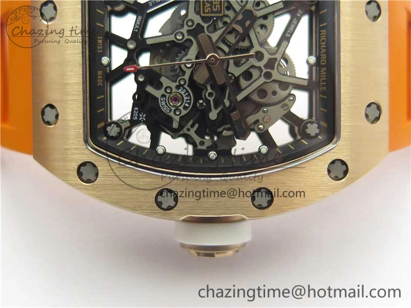 RM035-02 RG KVF Best Edition Skeleton Dial Black on Orange Rubber Strap MIYOTA SmartChoice 9453