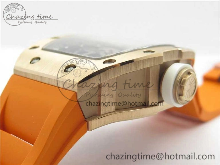 RM035-02 RG KVF Best Edition Skeleton Dial Black on Orange Rubber Strap MIYOTA SmartChoice 9453