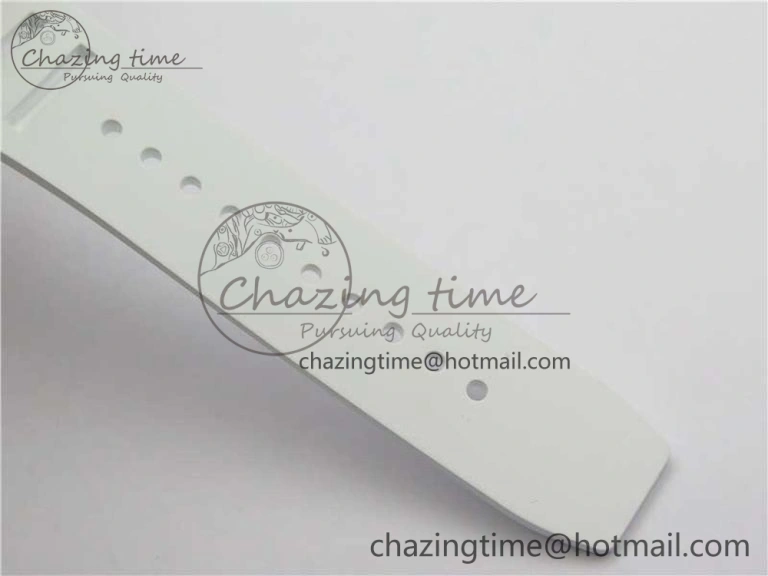 Lightweight RM035-02 RG KVF Best Edition Skeleton Dial Black on White Rubber Strap MIYOTA 9454