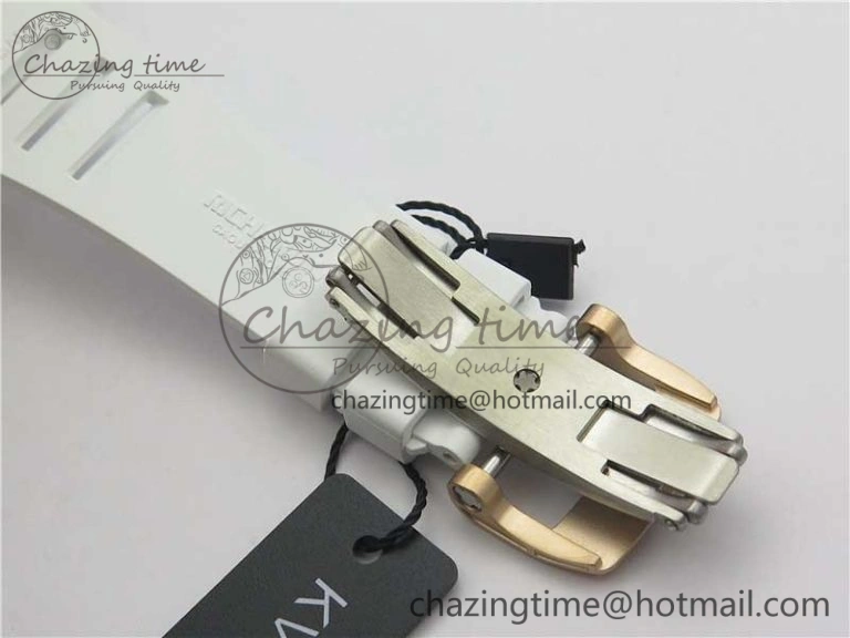 Lightweight RM035-02 RG KVF Best Edition Skeleton Dial Black on White Rubber Strap MIYOTA 9454