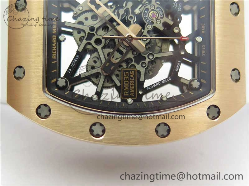 Lightweight RM035-02 RG KVF Best Edition Skeleton Dial Black on White Rubber Strap MIYOTA 9454