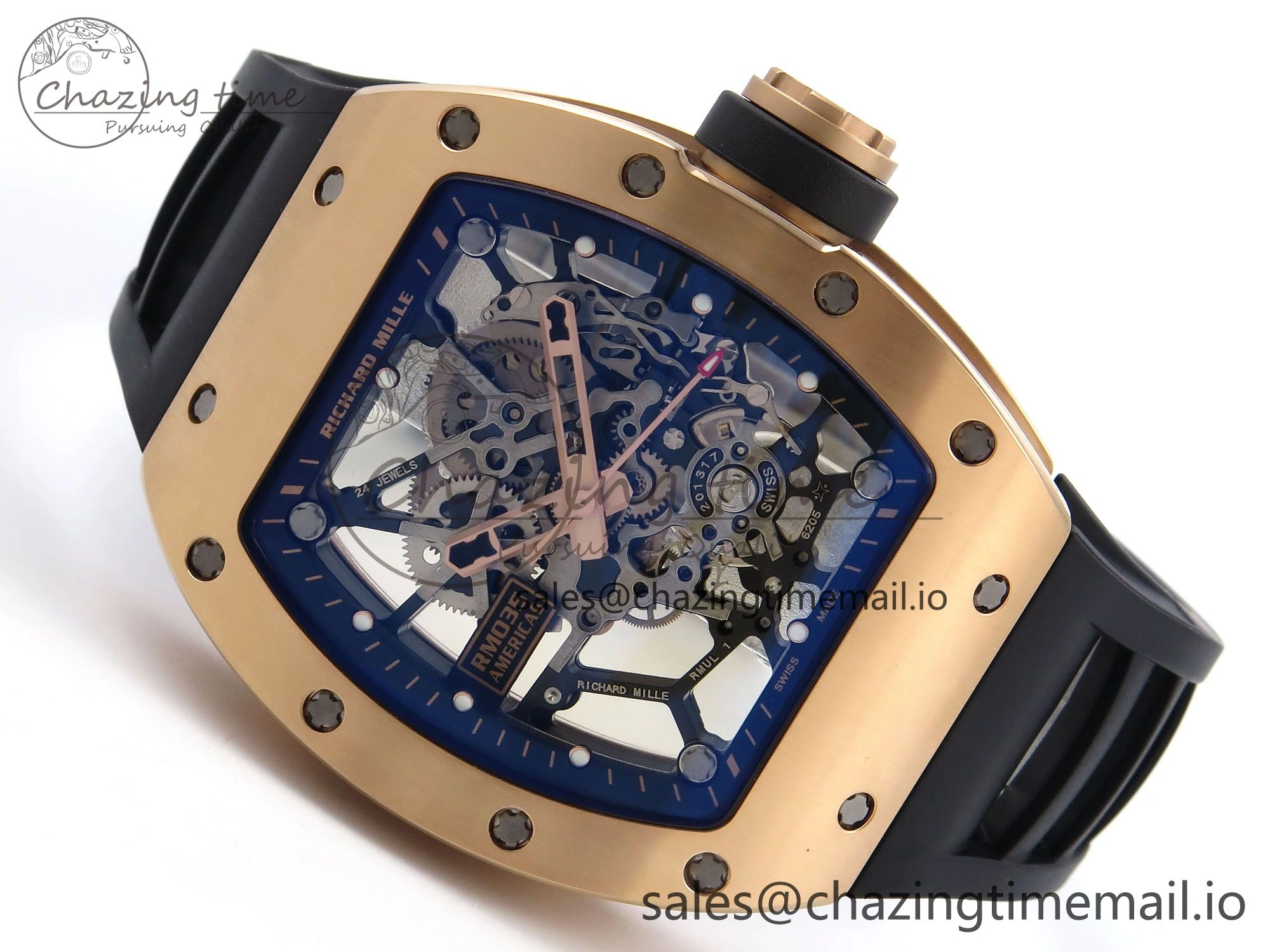 EasyCare RM035-02 RG SONIC Best Edition Skeleton Dial on Black Rubber Strap Clone RMUL 9260