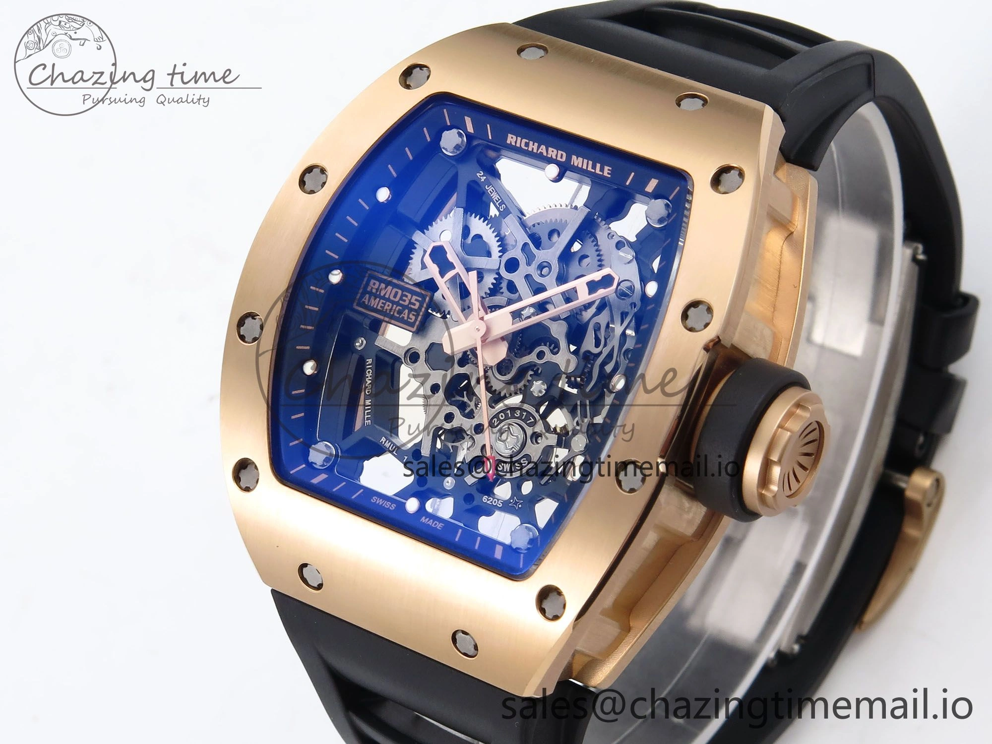 EasyCare RM035-02 RG SONIC Best Edition Skeleton Dial on Black Rubber Strap Clone RMUL 9260