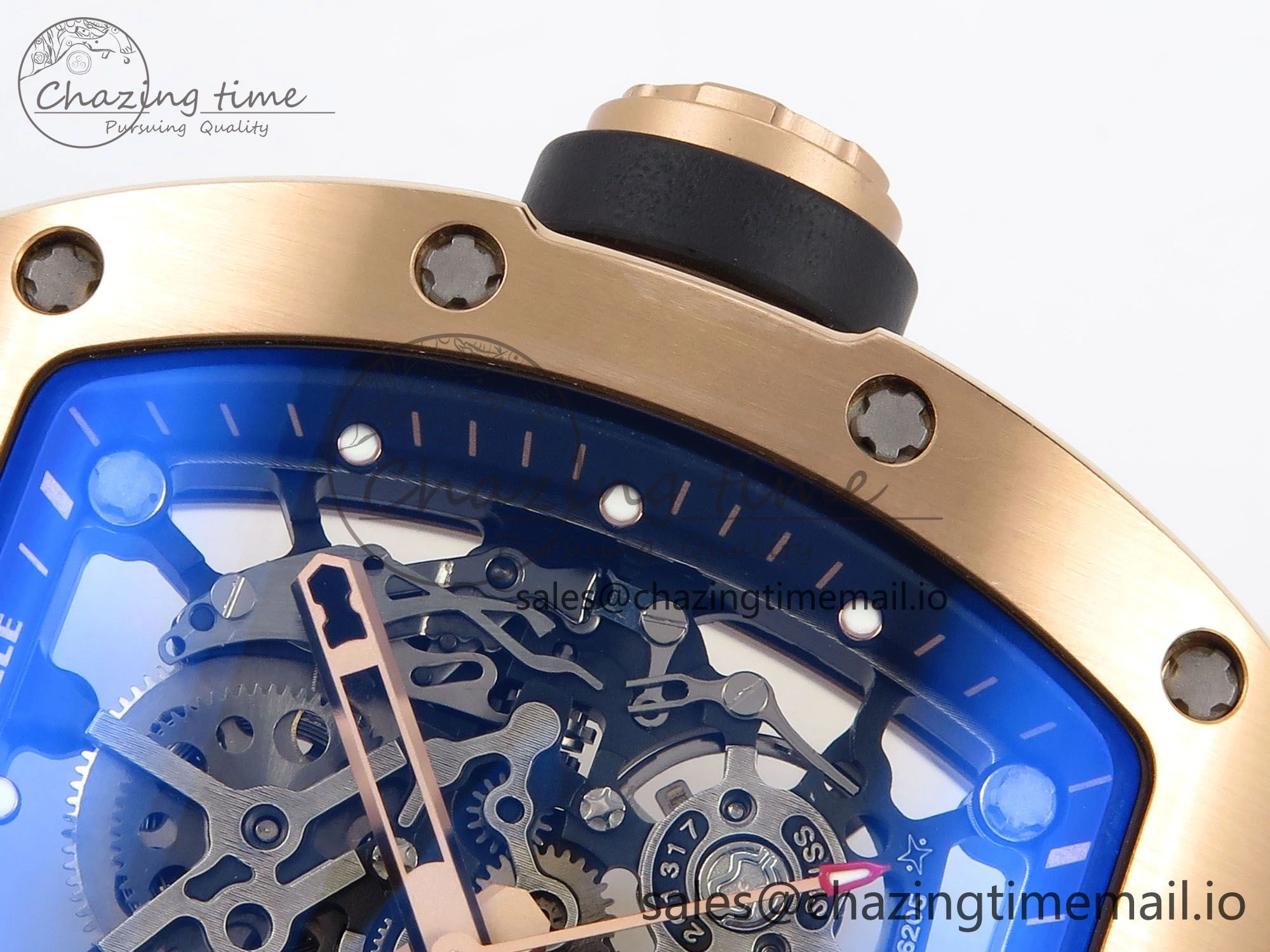 EasyCare RM035-02 RG SONIC Best Edition Skeleton Dial on Black Rubber Strap Clone RMUL 9260